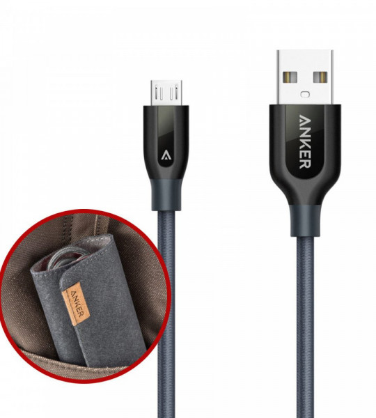PowerLine Premium Micro USB Cable 3ft Gray