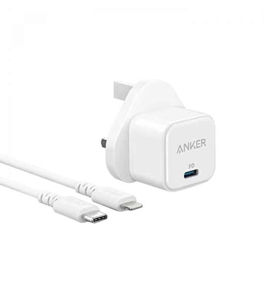 Anker - Charger - PowerPort III - 20W Type-C with Cable C-L 3ft - White