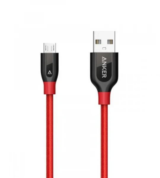 PowerLine Plus Braided Micro USB Cable 6ft Red